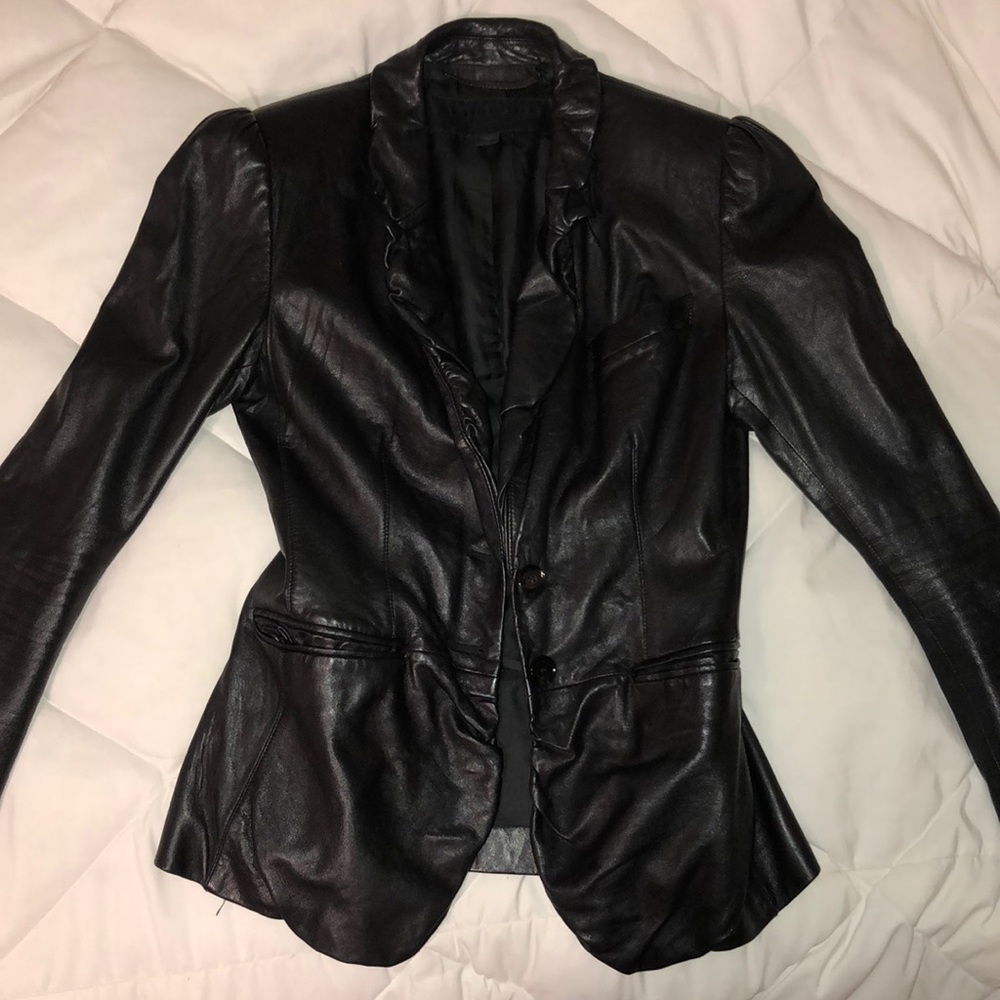 Black Leather Burberry Jacket
